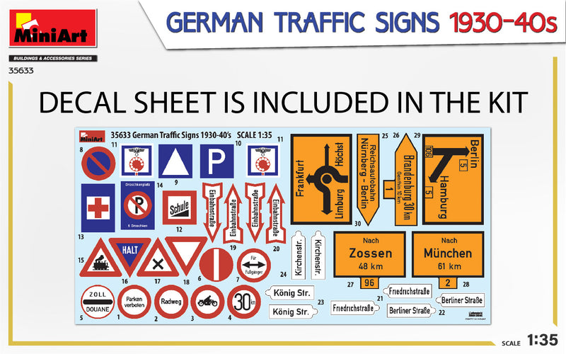 MiniArt 35633 1/35 German Traffic Signs 1930-40's