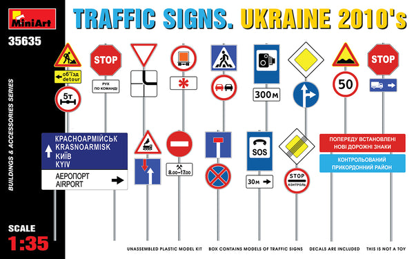 MiniArt 35635 1/35 Traffic Signs, Ukraine 2010s