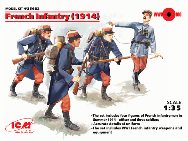 ICM 35682 1/35 French Infantry  Figures Set (1914)