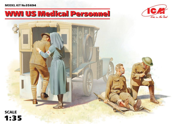 ICM 35694 1/35 WWI US Medical Personnel - 4 figure set