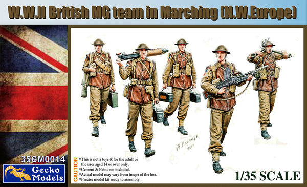 Gecko Models 35GM0014 1/35 WWII British MG Team in Marching ( NW Europe )