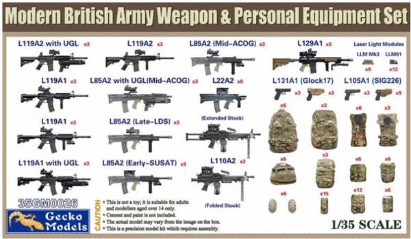 Gecko Models 35GM0026 1/35 British Army Weapon & Personal Equipment Set
