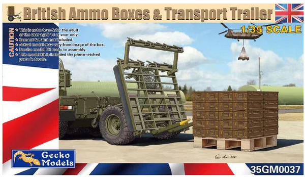 Gecko Models 35GM0037 1/35 British Ammo Boxes & Transport Trailer