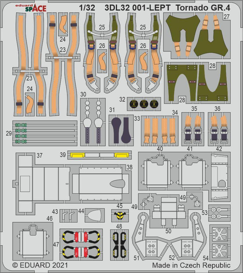 Eduard 3DL32001 1/32 Tornado GR.4 Space-3D Decals + Etched Parts