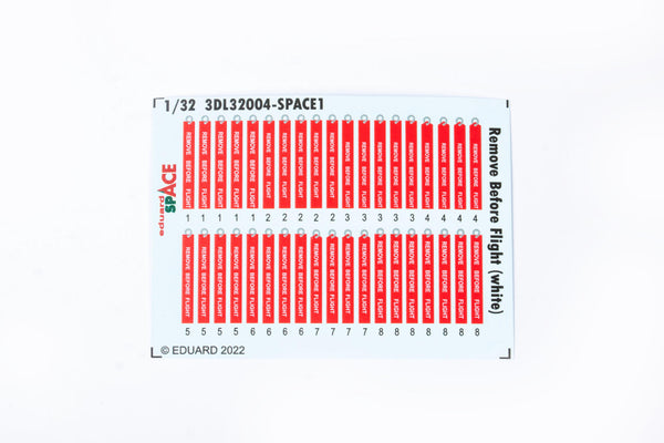 Eduard 3DL32004 1/32 Remove Before Flight (White) Space-3D Decals