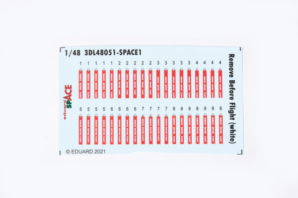 Eduard 3DL48051 1/48 Remove Before Flight (White) Space-3D Decals + Etched Parts