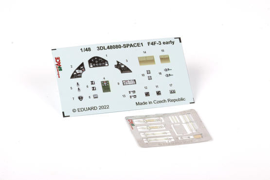 Eduard 3DL48080 1/48 Grumman F4F-3 Wildcat Early Space 3D Decals + Etched Parts