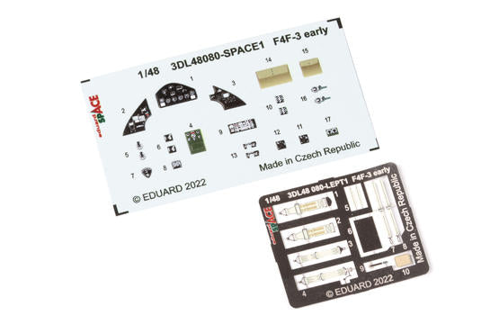 Eduard 3DL48080 1/48 Grumman F4F-3 Wildcat Early Space 3D Decals + Etched Parts
