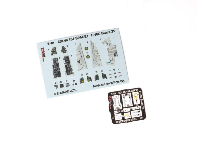 Eduard 3DL48104 1/48 F-16C Block 25 Space 3D Decals + Etched Parts