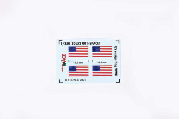 Eduard 3DL53001 1/350 US Ensign Flag WWII Space-3D Decals + Etched Parts