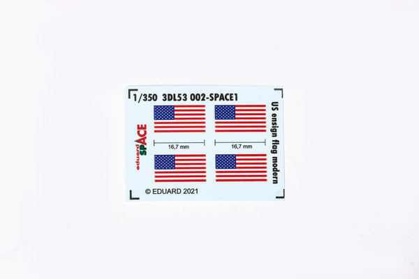 Eduard 3DL53002 1/350 US Ensign Flag Modern Space-3D Decals + Etched Parts