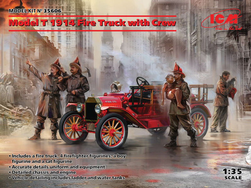 ICM 35606 1/35 Model T 1914 Fire Truck w/ Crew