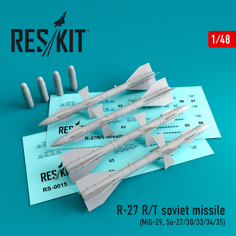1/48 Res/Kit 480015 R-27 R/T Soviet Missile (4 pcs)