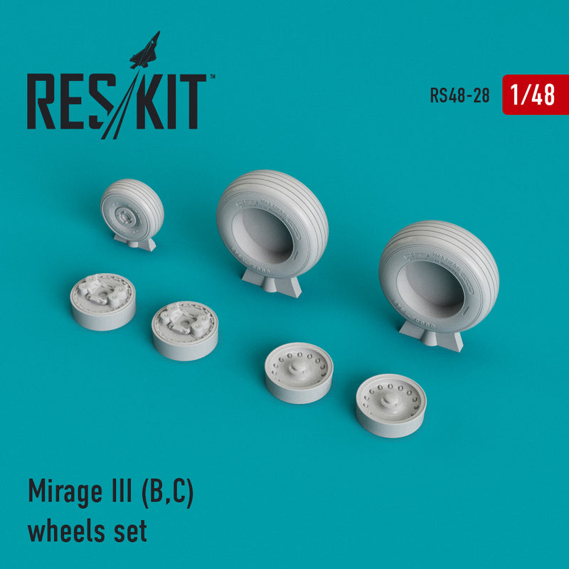 1/48 Res/Kit 480028 Mirage III (B/C) Wheel Set