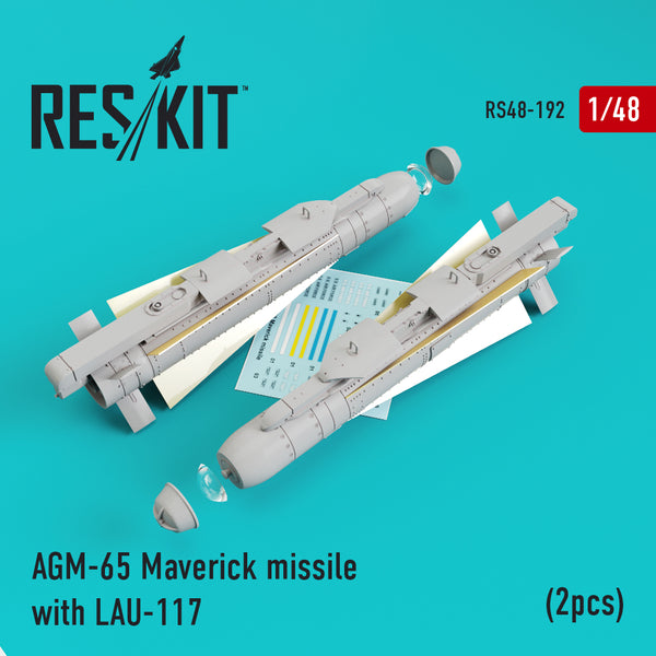 1/48 Res/Kit 480192 AGM-65 Maverick Missle with LAU-117 (2 pcs)