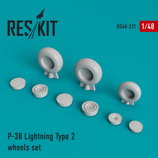 1/48 Res/Kit 480221 P-38 Lightning Type 2 Wheel Set