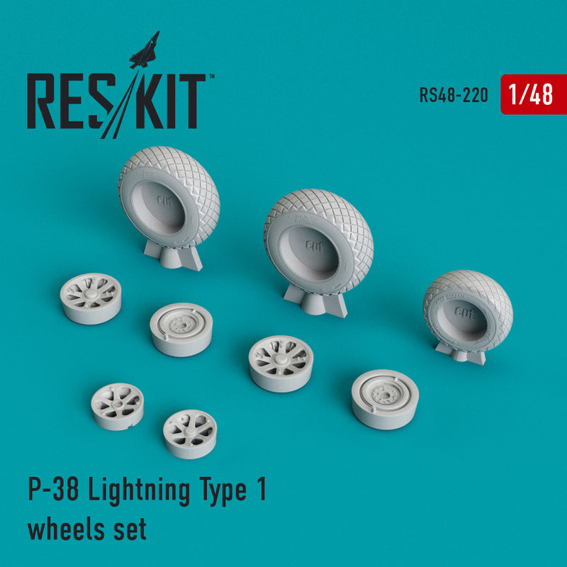 Res/Kit 480220 1/48 P-38 Lightning Type 1 Wheel Set