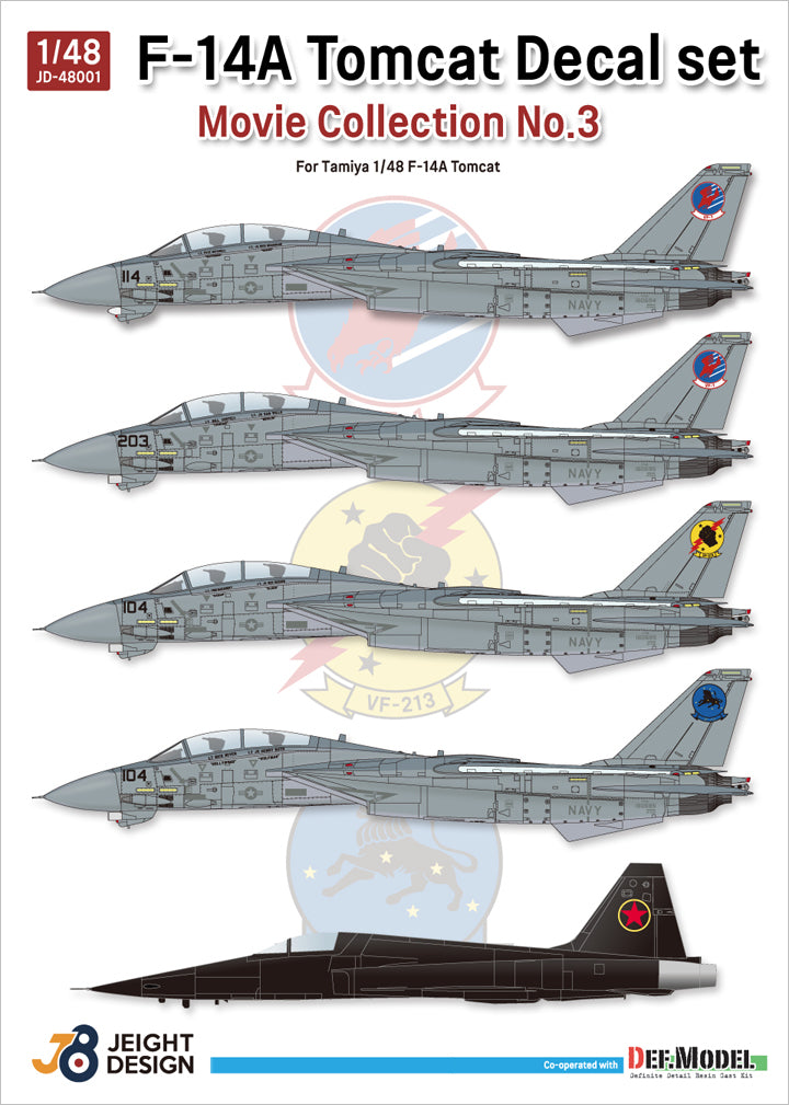 Def Model JD48001 1/48 F-14A Decal Set Movie Collection No.3 (for Tamiya kit)