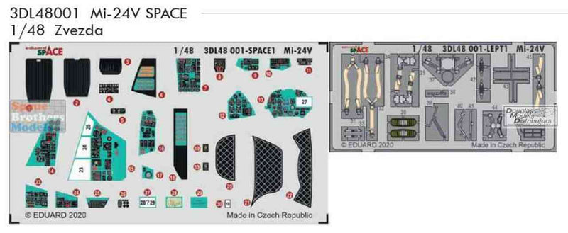 Eduard 3DL48001 1/48 Mil Mi-24V Space-3D Decals + Etched Parts