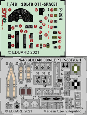 Eduard 3DL48011 1/48 P-38H Lightning Space-3D Decals + Etched Parts