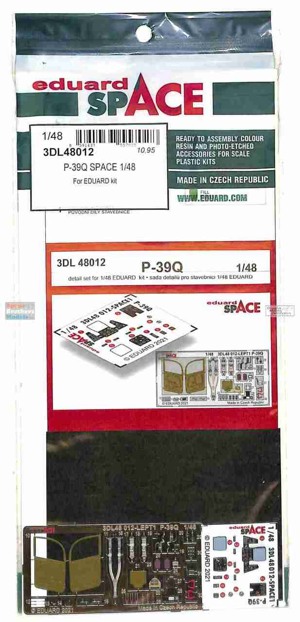 Eduard 3DL48012 1/48 P-38Q Aircobra Space-3D Decals + Etched Parts