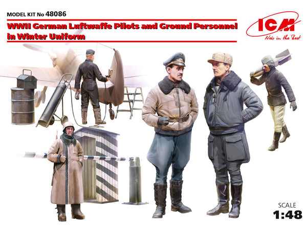 ICM 48086 1/48 WWII German Luftwaffe Pilots and Ground Personnel (Winter Uniform)