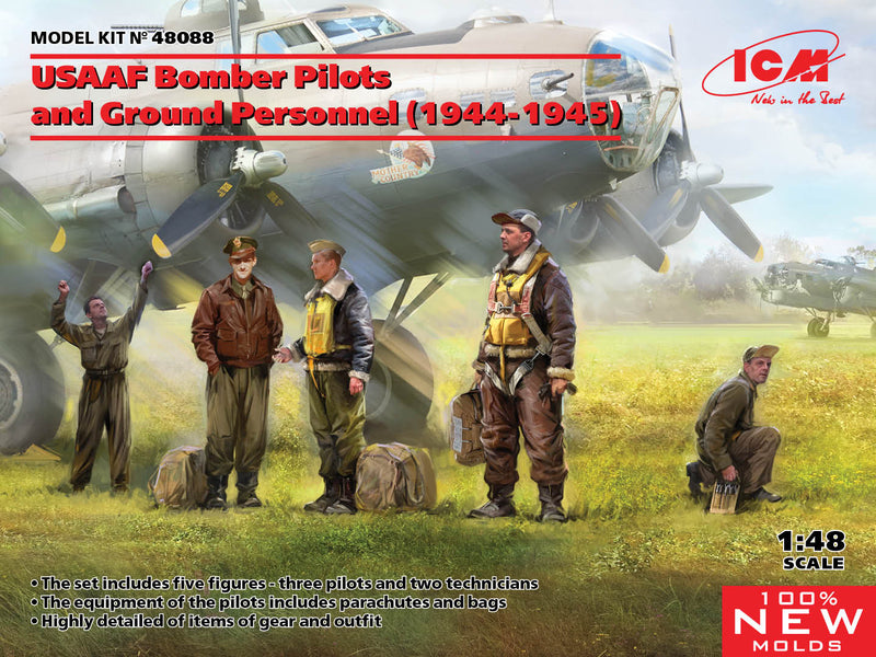 ICM 48088 1/48 USAAF Bomber Pilots and Ground Personnel (1944-1945)