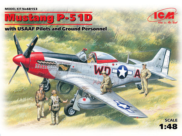 ICM 48153 1/48 Mustang P-51D with USAAF Pilots and Ground Personnel
