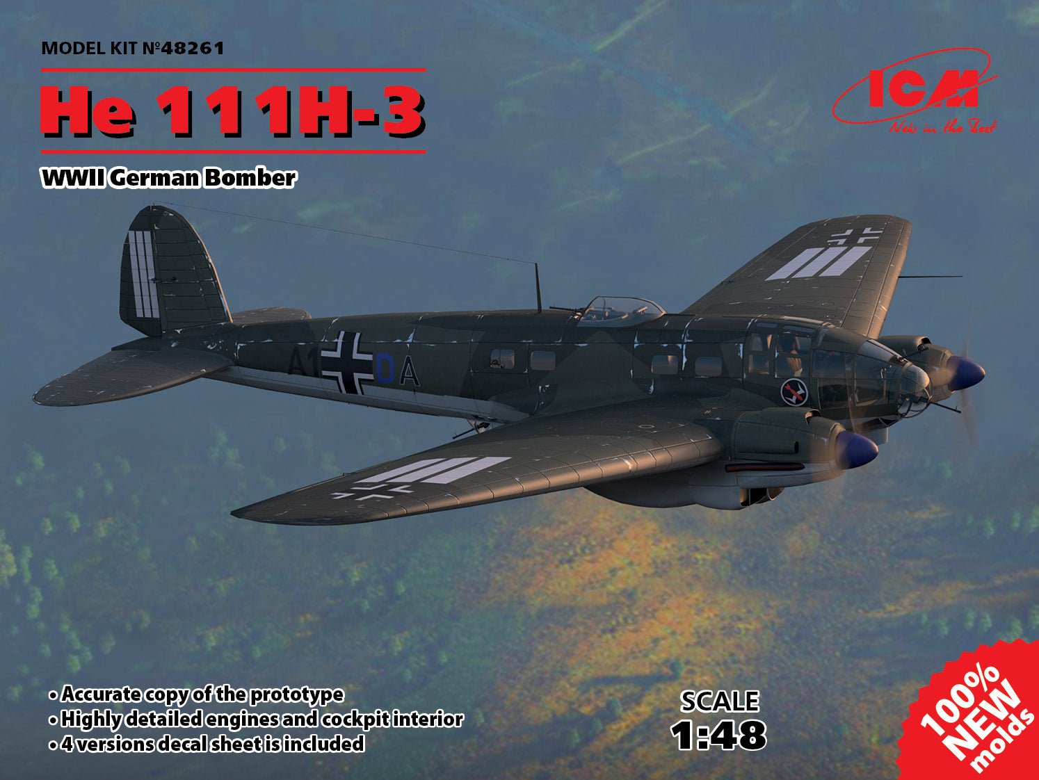 ICM 48261 1/48 Heinkel He 111H-3 Bomber