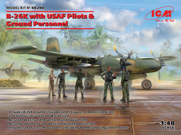 ICM 48280 1/48 B-26K with USAF Pilots & Ground Personnel