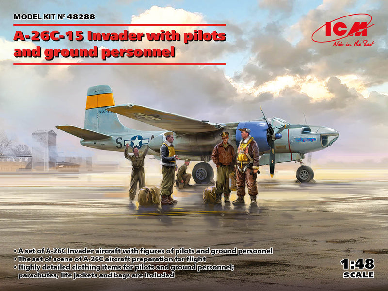 ICM 48288 1/48 A-26C-15 Invader w/ pilots and ground personnel