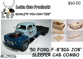 Luka Cee LCP006 1950 Ford F-8 "Big Job" Sleeper Cab Combo Upgrade Set