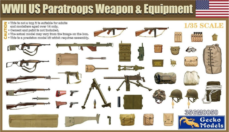 Gecko Models 35GM0050 1/35 WWII US Paratroops Weapon & Equipment