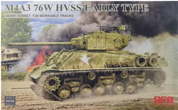 Rye Field Model 5058 1/35 M4A3 76W Sherman HVSS Early Type D82081 Turr
