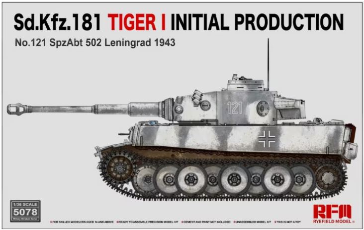 Rye Field Model 5078 1/35 Tiger I Initial Production No.121 SpzAbt 502 Leningrad 1943