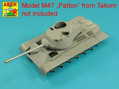 ABER 35L284 1/35 90mm M-36 Tank Barrel Cyrindrical Muzzle Brake Without Mantlet Cover for U.S. M47 Patton