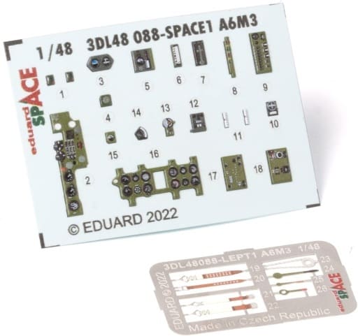 Eduard 3DL48088 1/48 A6M3 Zero Space 3D Decals + Etched Parts