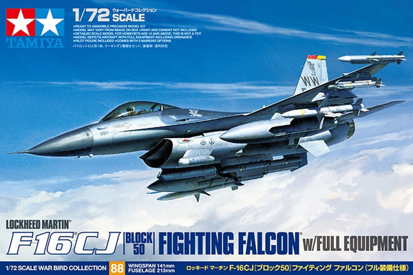 Tamiya 60788 1/72 F-16 CJ Fighting Falcoln Block 50 W/Full Equipment