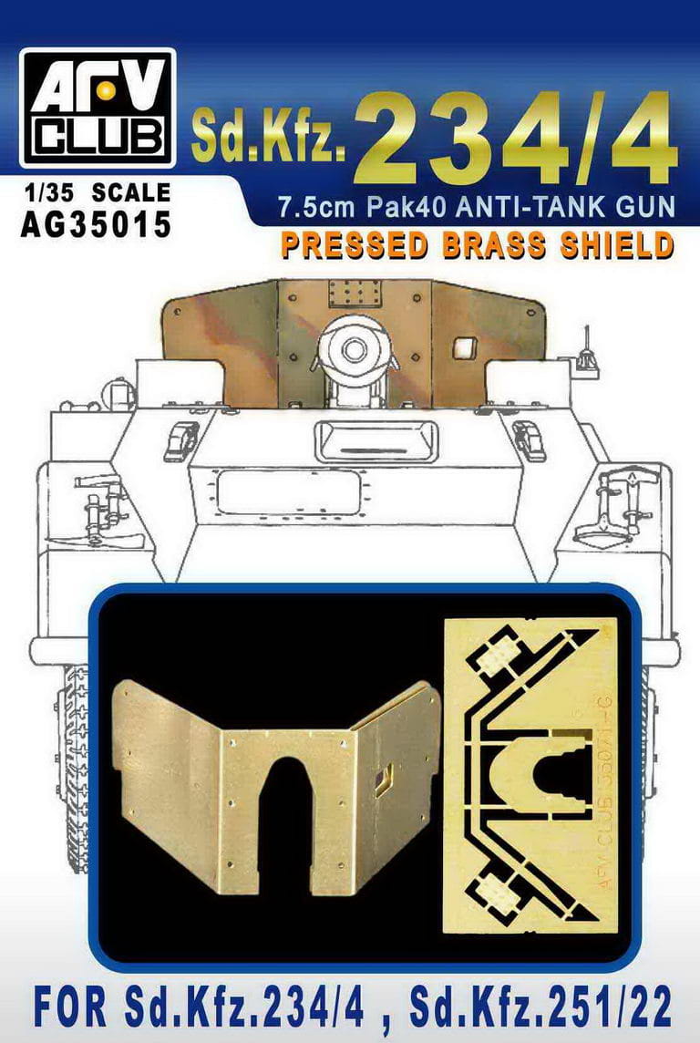 AFV Club AG35015 1/35 7,5cm PaK 40 Anti-Tank Gun Pressed Brass Shield
