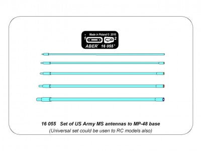 ABER 16055 1/16 Set of US Army MS Antennas to MP-48 Base