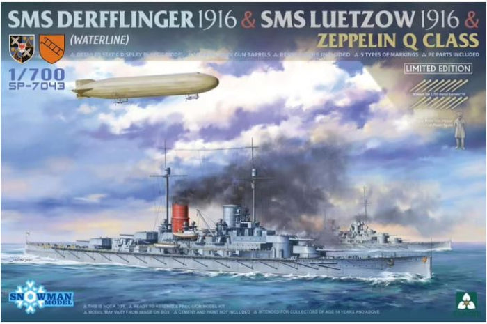 TAKOM 7043 1/700 Derfflinger + L≈∏tzow + Zeppelin Q Class