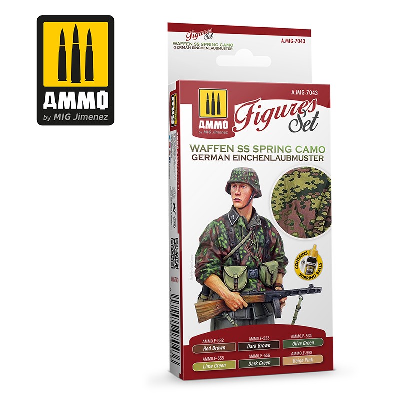 AMMO by Mig 7043 Waffen SS Spring Camo. German Einchenlaubmuster Figures Set