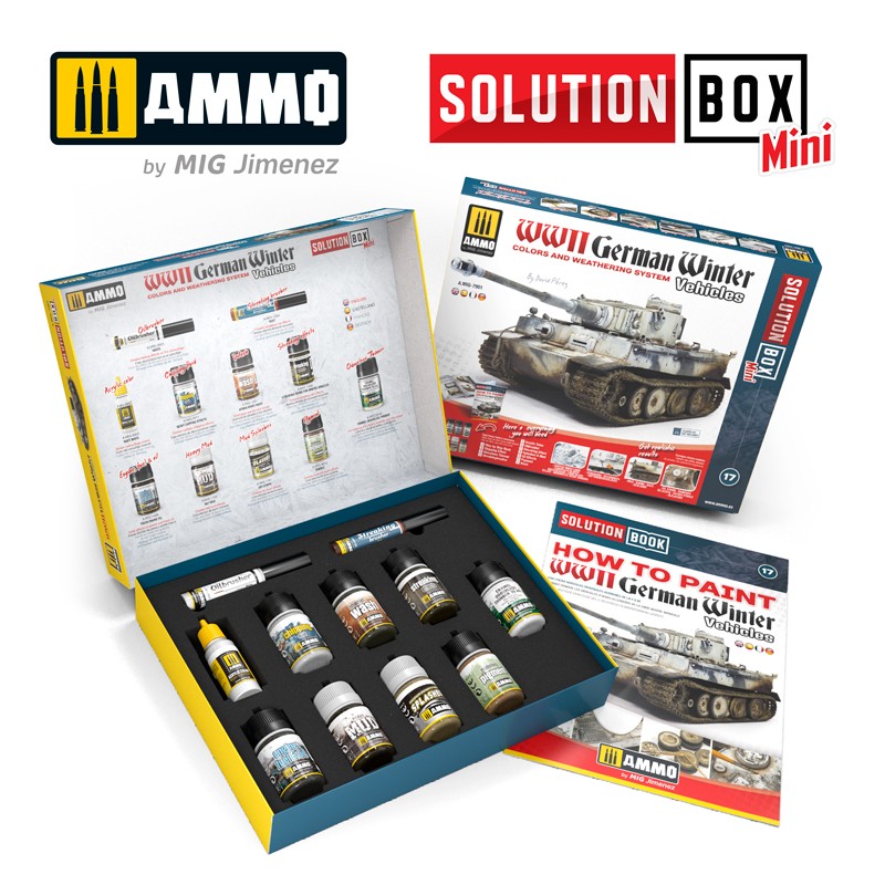 AMMO by Mig 7901 Solution Box MINI - How to Paint WWII German WInter Vehicles