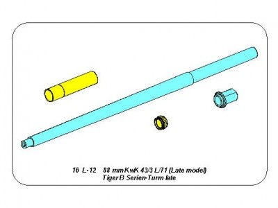 ABER 16L12 1/16 88mm KwK 43/3 L/71 (Late model) Tiger B Serien-Turm Late