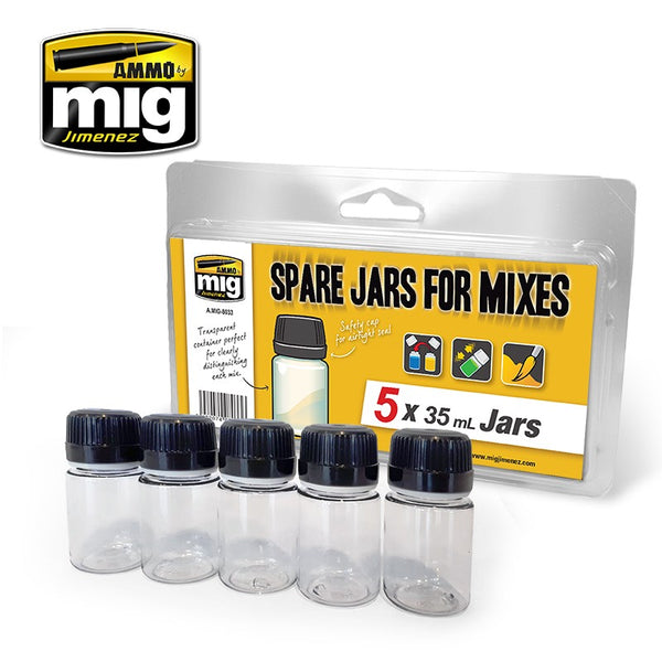 AMMO by Mig 8033 Spare Jars for Mixes (5 x 35 ml jars)