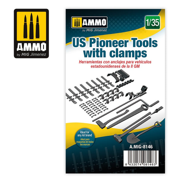 AMMO by Mig 8146 1/35 US Pioneer Tools with Clamps