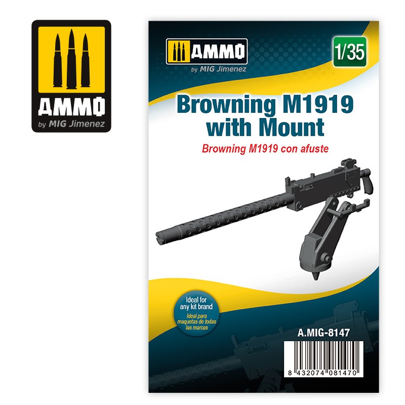 AMMO by Mig 8147 1/35 Browning M1919 with Mount