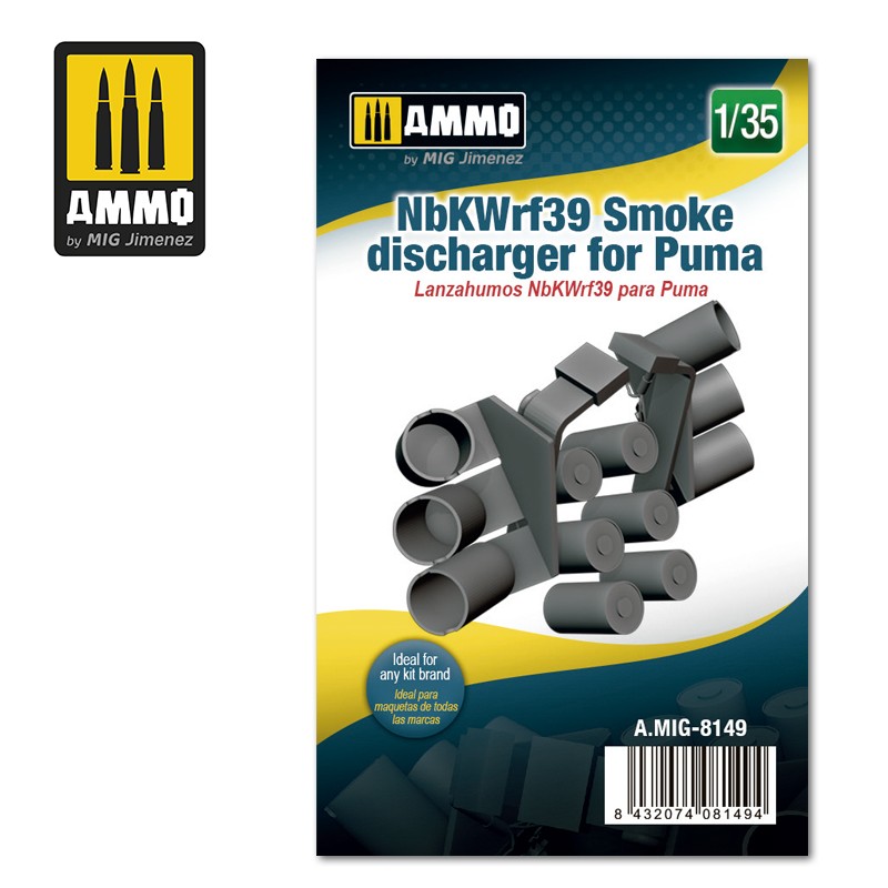 AMMO by Mig 8149 1/35 NbKWrf 39 Smoke Discharger for Puma
