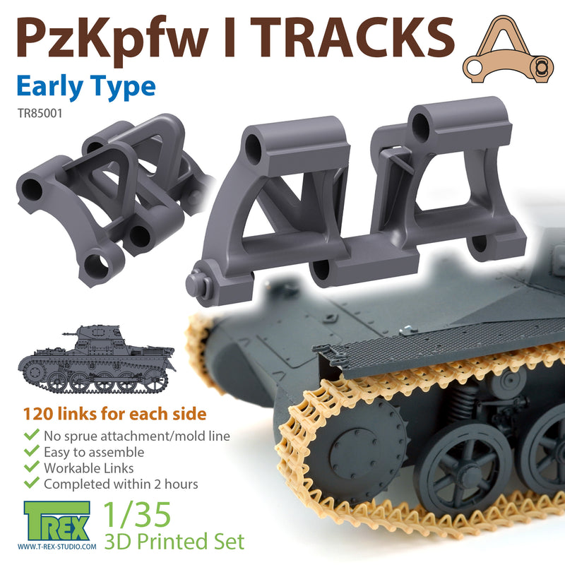 T-Rex 85001 1/35 PzKpfw. I Tracks Early Type for Ausf.A