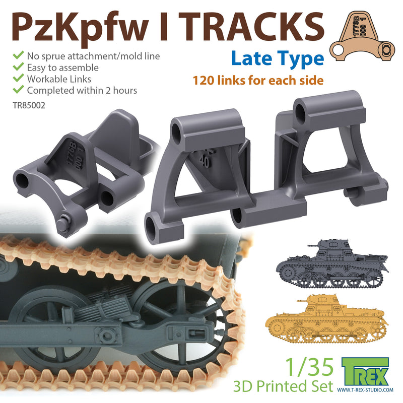 T-Rex 85002 1/35 PzKpfw.I Tracks Late Type for Ausf.A/B